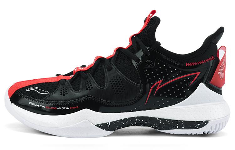 Li Ning Badminton Shoes Unisex Mid Top Black/White/Red AYAS024-2 39