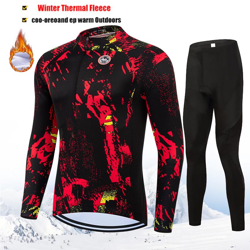 Pro Team Winter Thermal Fleece Cycling Jersey Set Long Sleeve Bicycle Clothing MTB Bike Wear Maillot Ropa Ciclismo Cycling 2026