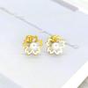 Korean Style Four-Leaf Clover Stainless Steel Ear Stud Earrings for Women