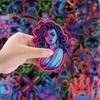 50pcs Neon Graffiti Waterproof Stickers for Phone, Water Bottle, Notebook, and Journal Decoration