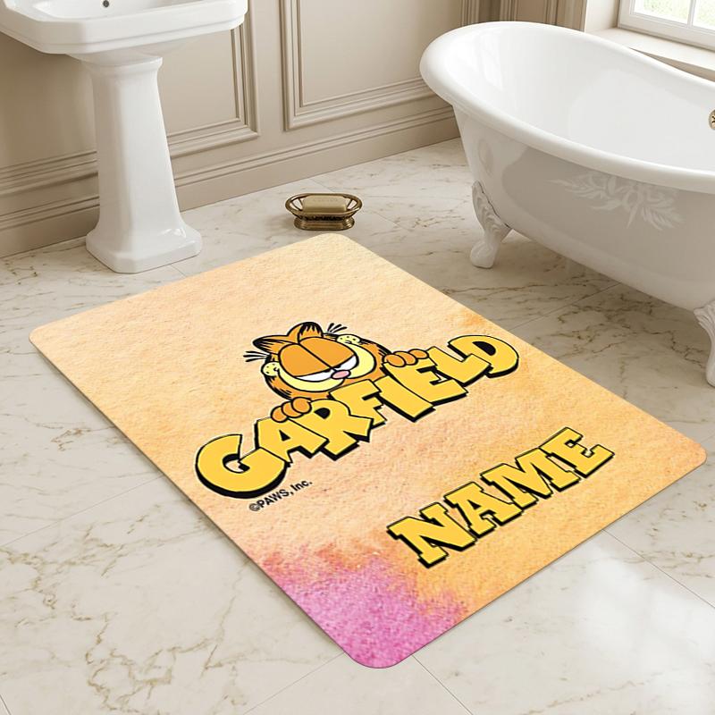 Personalized Name Garfield's Name Living Room Non-Slip Area Rug Soft Carpet for Bedroom Playroom Sofa Office Home Decor Doormat