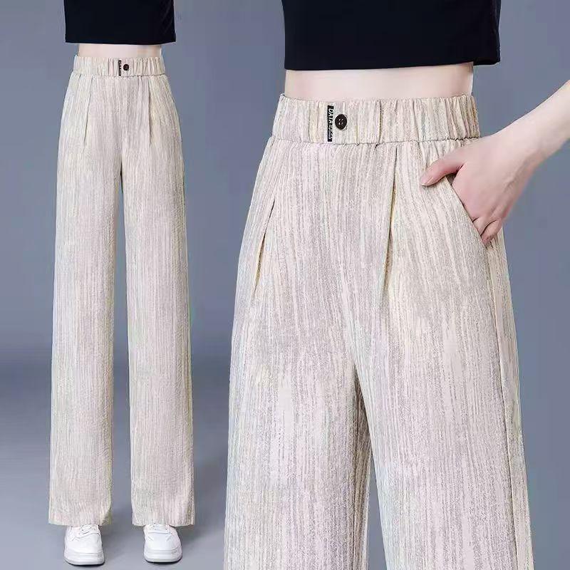 Ice Silk High-Waisted Slimming Straight-Leg Women's Pants - Summer 2026 Collection