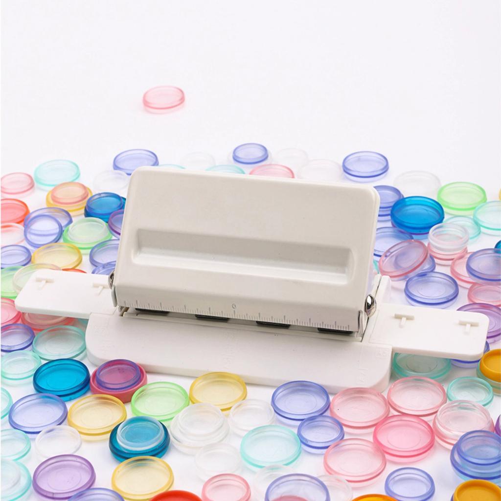 KW triO Handheld DIY Mushroom 4 Holes Punch Puncher Paper Cutter with Ruler 3 Sheets Punch Capacity for Office Home