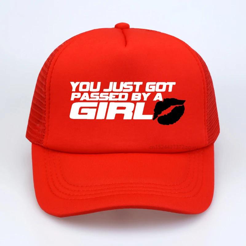 

You Just Got Passed By A Girl Baseball Cap fashion casual Unisex Women Hip Hop mesh Trucker Hat Adjustable Snapback hat gorras Adjustable