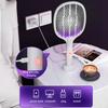 2 in 1 Electric Fly Swatter Rechargeable Mosquito Swatter Fly Killer and Mosquito Trap Lamp for Indoor and Outdoor Pest Control