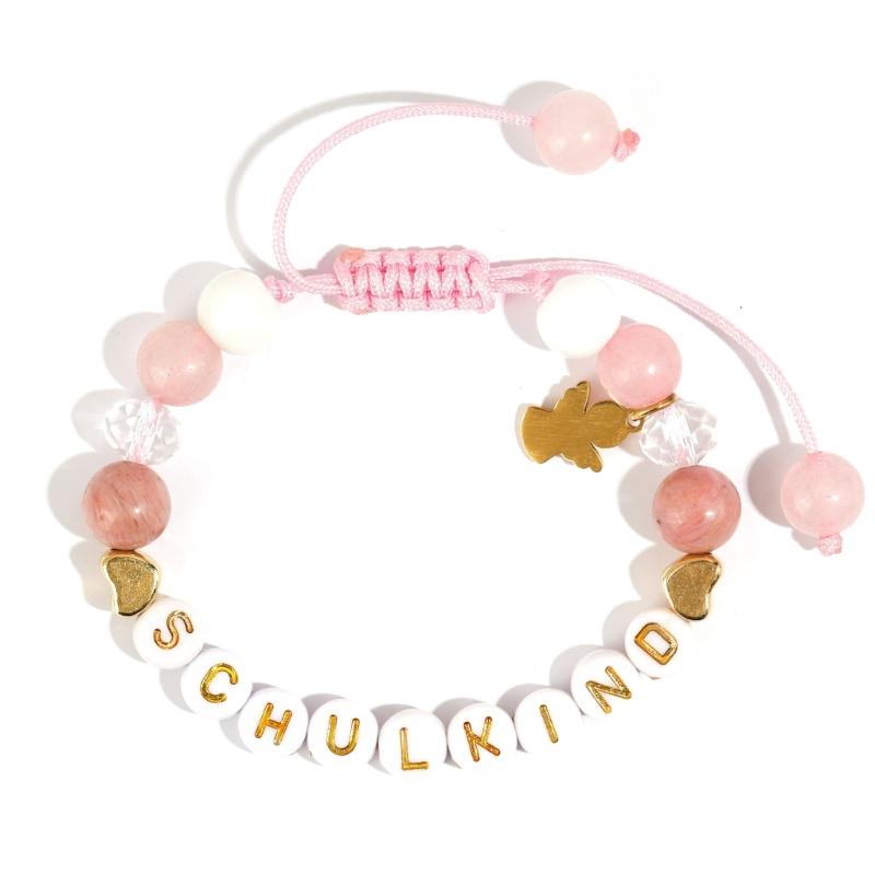 Creative Letter Bead Bracelet With/without Pendant Detail, Acrylic Design Wristlet For Teens Daily Accessories