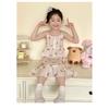 Girls Cotton Gauze Nightdress Sleeveless Sleepwear Cartoon Print Lightweight Home Dress Kids