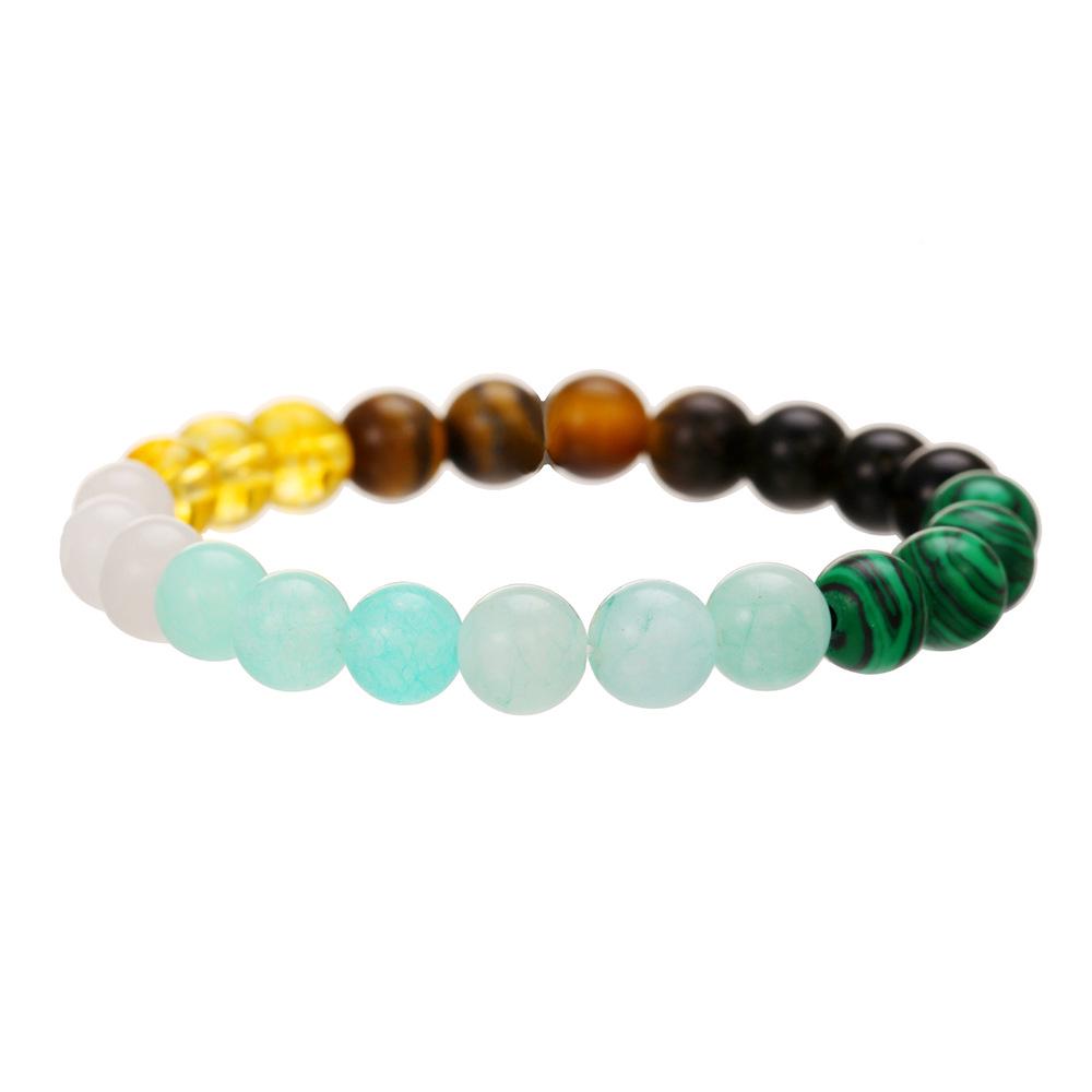 Natural Stone Elastic Bracelet: 8mm Aventurine, Tiger Eye, Amethyst, Garnet Beads