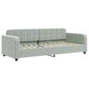 Pull Out Daybed with Drawers Light Grey 80 X 200 Cm Velvet
