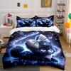 Adorable Cosmic Starry Pet Duvet Cover Set With 3D Printing Design Soft Polyester Bedding Set All-Season Comfort For Gifts