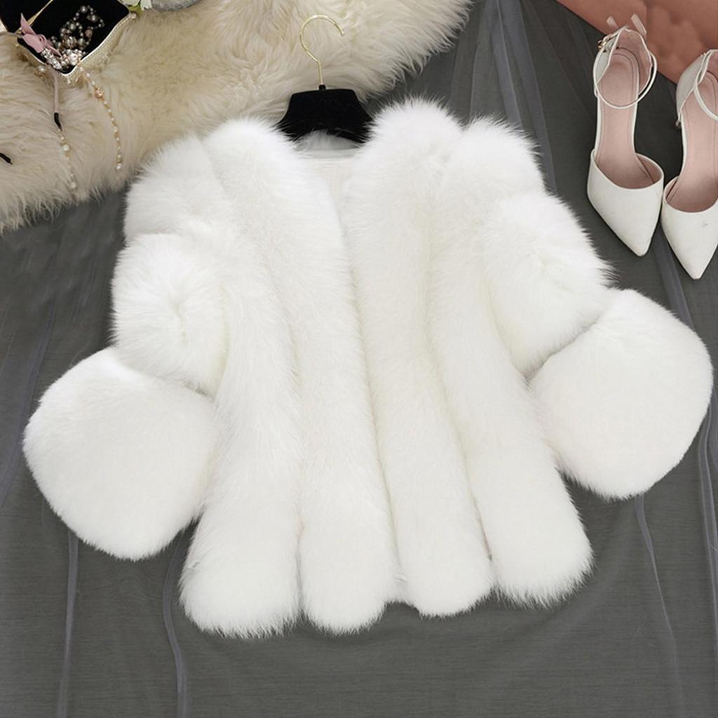 Modische Damen-Jacken mit langen Ärmeln, kurzen Nähten, Knöpfen, Kunstpelz, warm, lässiger Mantel