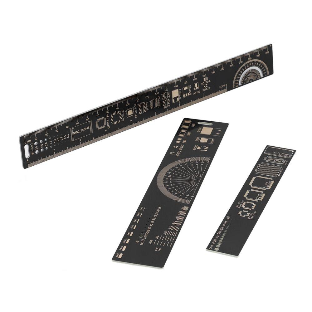 3 PCS Resistor Capacitor Chip Reference Engineering Scale Ruler