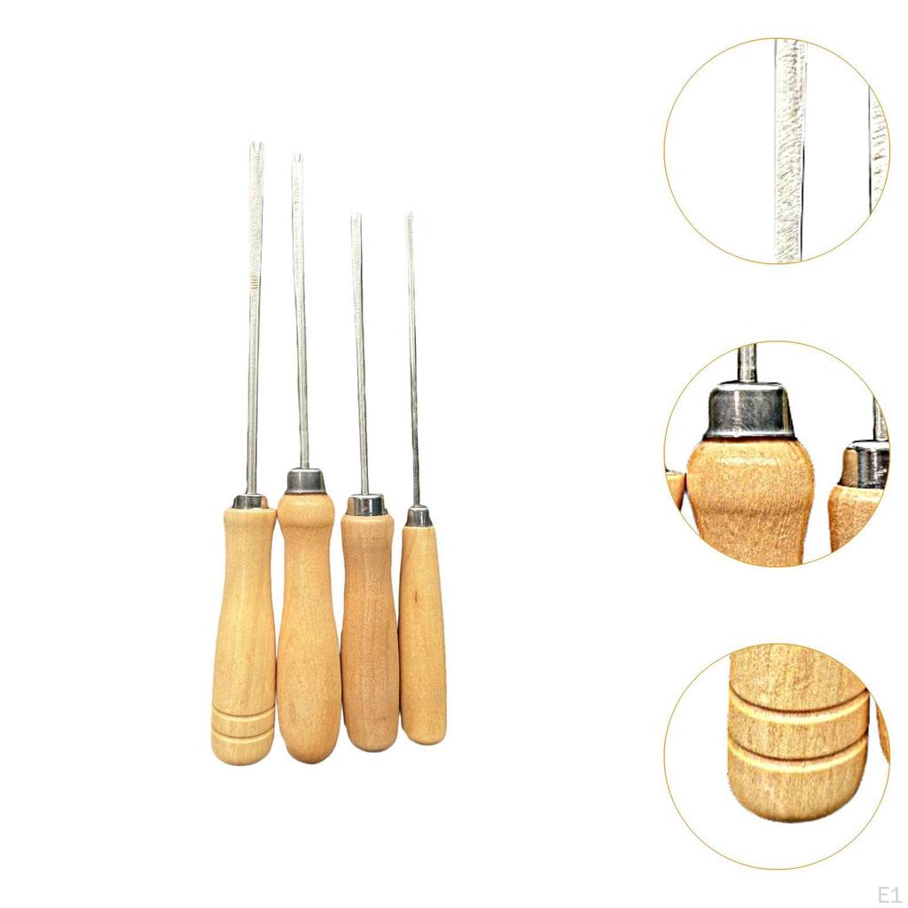 4x DIY Handcraft Stuffing Tool with Wooden Handle Doll Hair Rerooting for Sewing