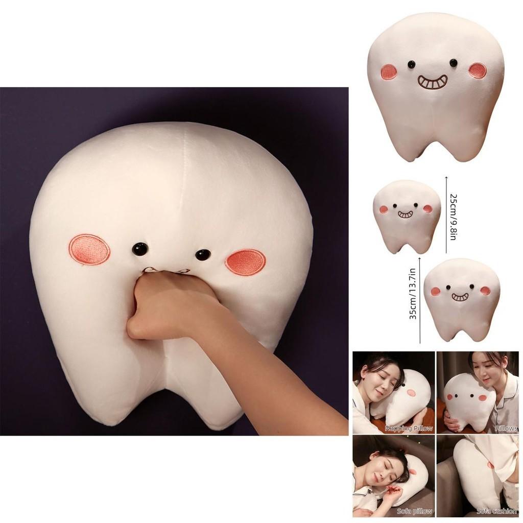 Cute Short Plush Cartoon Tooth Pillow For Kids, Soft And Comfortable On The Sofa