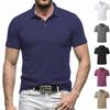 Summer New Style Lapel Daily Casual POLO Shirt Fashionable Men's Solid Color Short-sleeved T-shirt