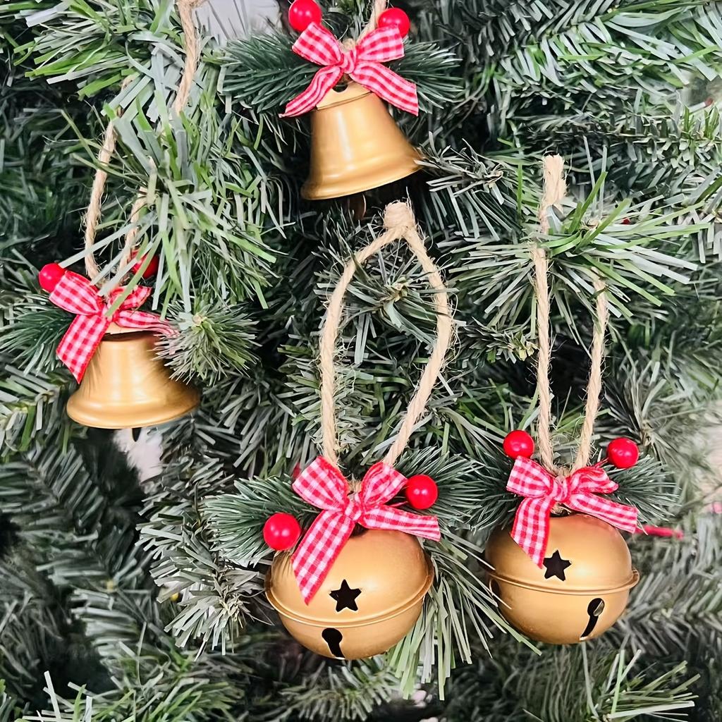 4/8pcs Christmas Bells In Different Styles,Jingle Bells,Multifunctional Christmas Tree Ornaments,Exquisite Christmas Decorations