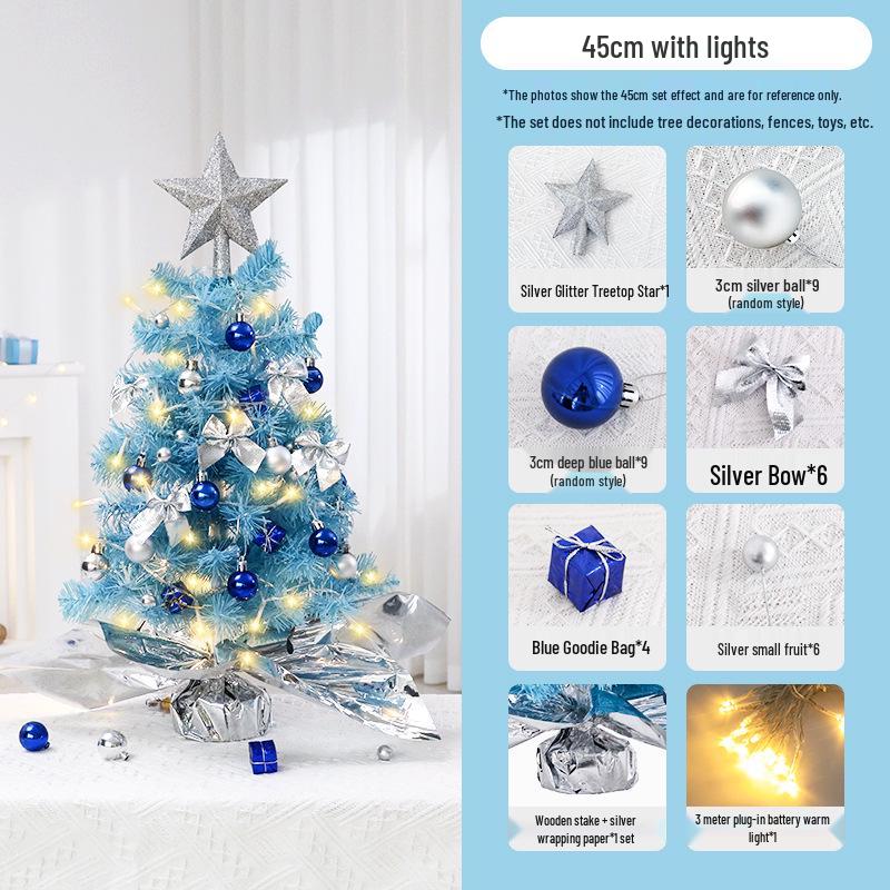 60cm Blue Mini Christmas Tree Set - Desktop & Window Display Decorations