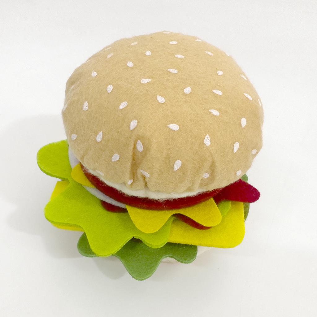 DIY Felt Hamburger Toy Set Sandwich Hot Dog Play House Toys