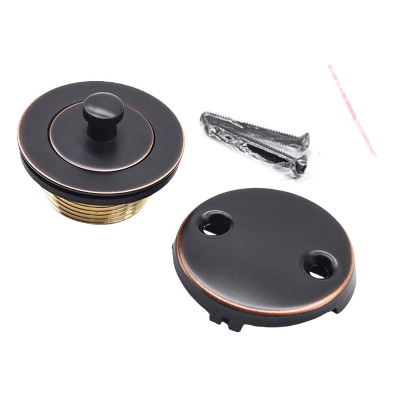 Bathtub Drain Conversation Kits Assembly Lift and Turn Tub Drain Kits with Two-Hole Overflow Faceplate Easy Installation