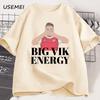 Arsenal Football Victor Gyokeres Cartoon Graphic Tshirt Big Vik Energy Cotton Printed T Shirt Loose Short Sleeve Unisex Clothes