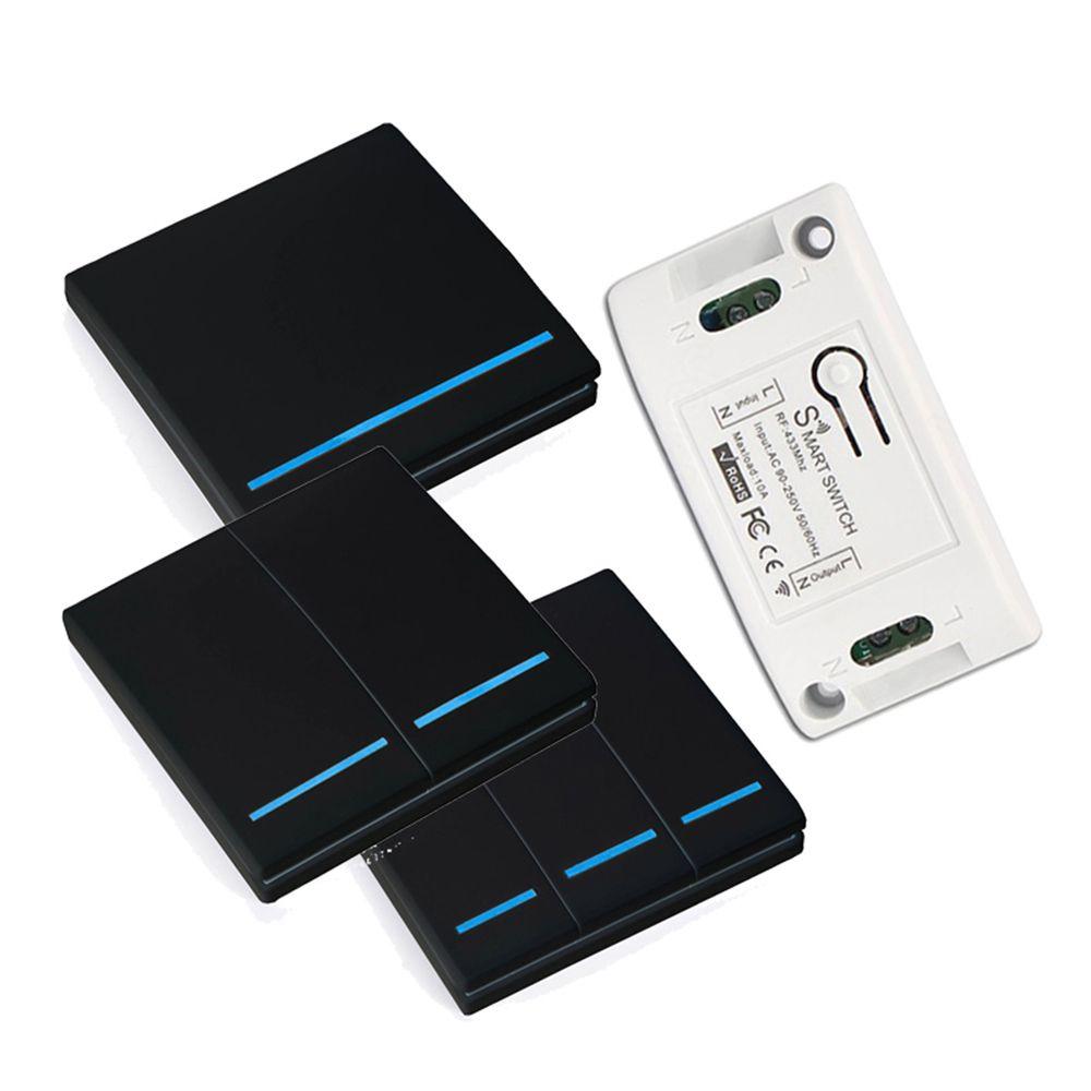 Wall Light Wireless Led Push Button Switch Rocker Switch Remote Transmitter Remote Control Switch