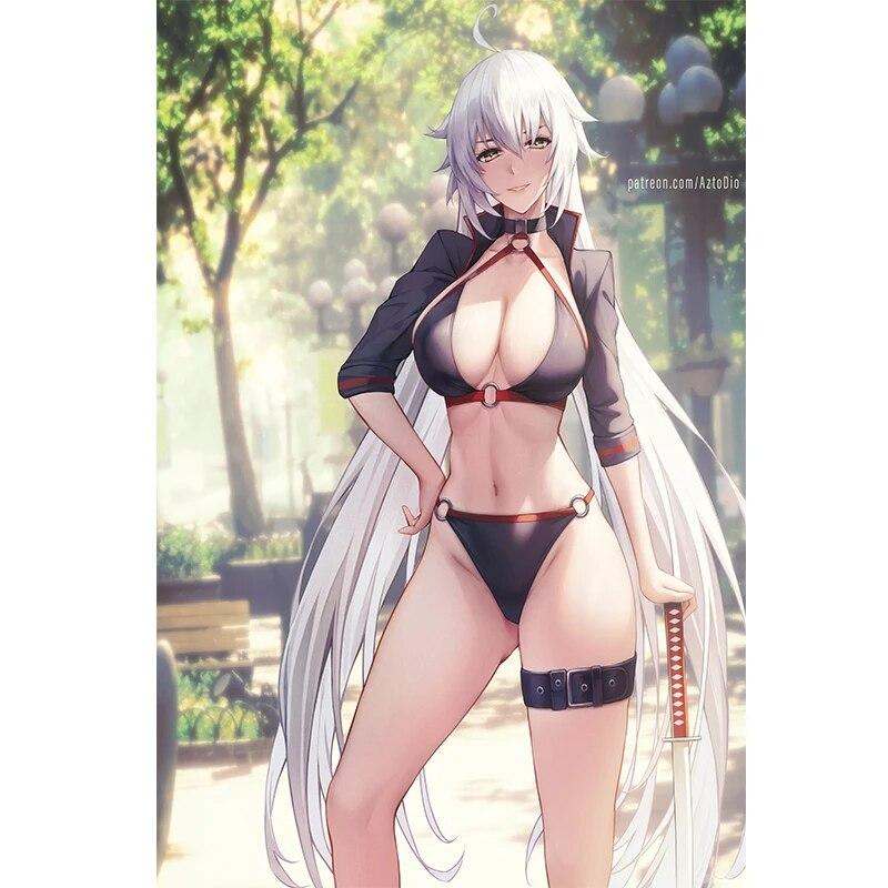Print Canvas Black Stockings Tifa Alice Nude Sexy Girl Art Living Room Bedroom Hanging Picture