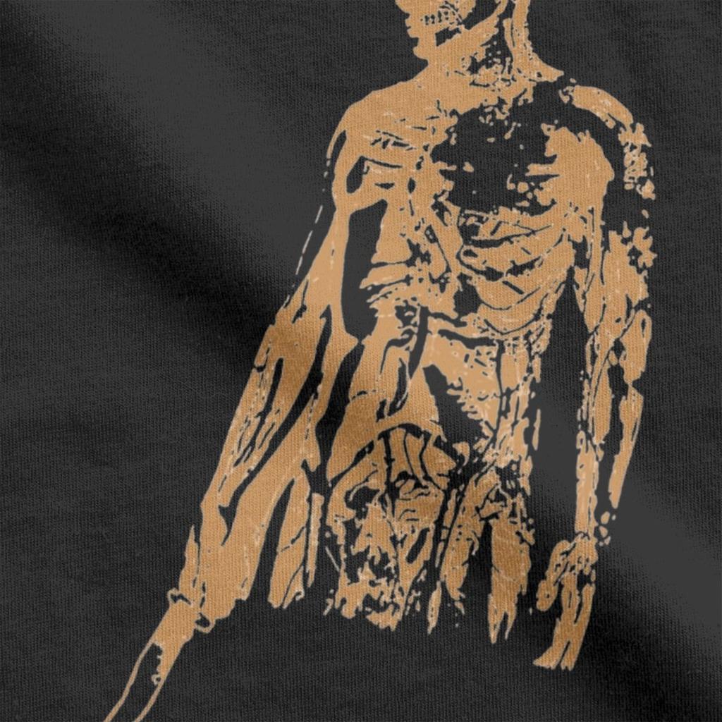 Vintage Meshuggah Orange Burning Man T-Shirts Men Round Neck Cotton T Shirts Short Sleeve Tees New Arrival Tops