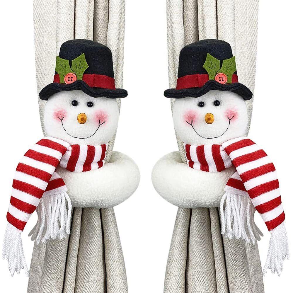 New Snowman Curtain Clasp Santa Claus Easy To Use Band Tiebacks Durable Fastener Buckle Clamp