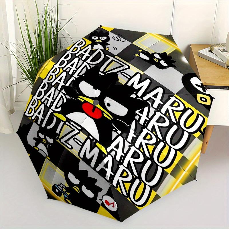 

Badtz Maru,Kawaii Automatic Folding Umbrella Simple 8 Rib Design, Bright Cartoon Pattern, Durable Iron Frame, Suitable For Travel, Outdoor,
