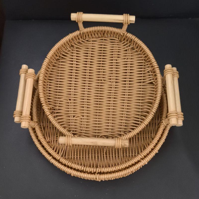 Retro snack basket fruit plate home living room coffee table candy basket outdoor snack dried fruit basin storage vegetable basket