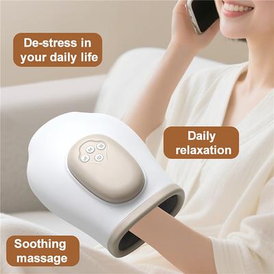 Elektrischer Handmassagegerät 3 Modi Airbag Heißkompresse Massage Luftkompression Vibrationsmassage für Finger Handflächenermüdung Linderung