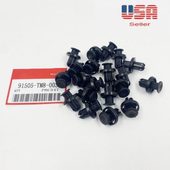 20PCK NEW 91505-TM8-003 for HONDA BUMPER / UNDER COVER RETAINER CLIP