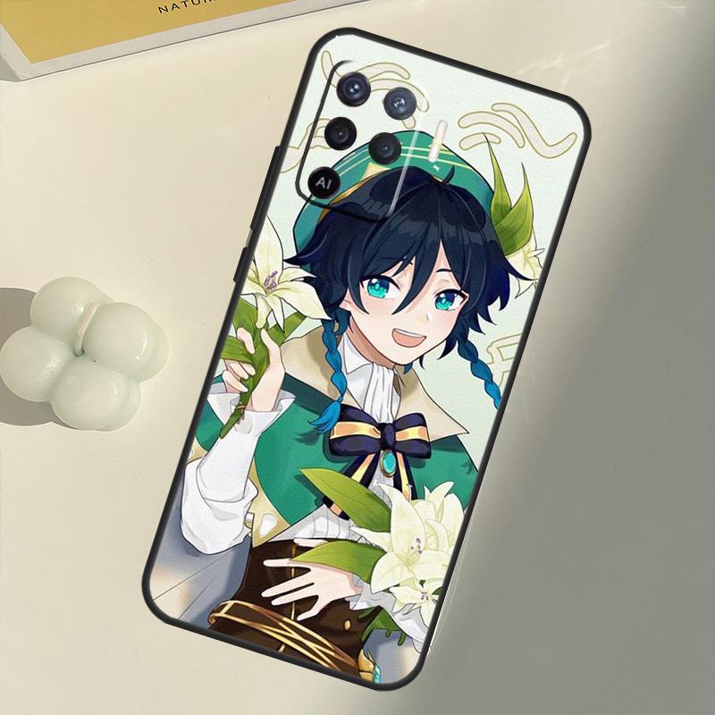 Genshin Impact Venti Case For OPPO A1K A3S A5S A15 A16 A52 A72 A5 A9 A31 A53 A83 A91 A93 A54 A74 A94 Cover Capa
