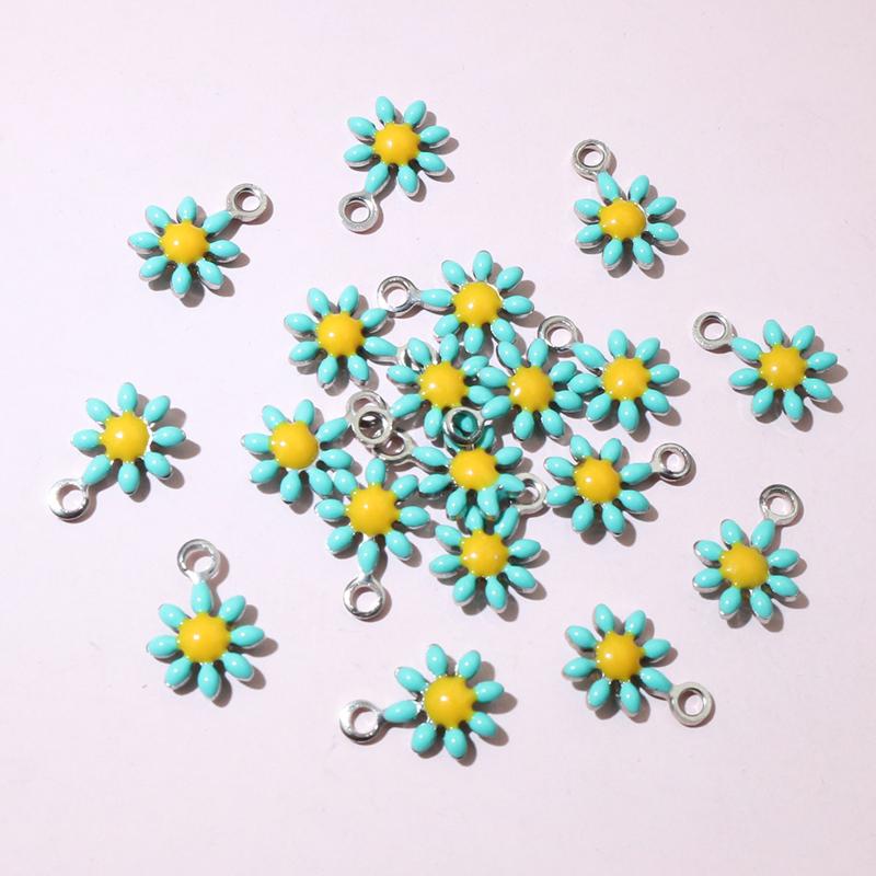 20pcs 10x7mm Stainless Steel Enamel Small Flower Charms Pendant DIY Jewelry Making Accessories Findings for Necklace Earrings