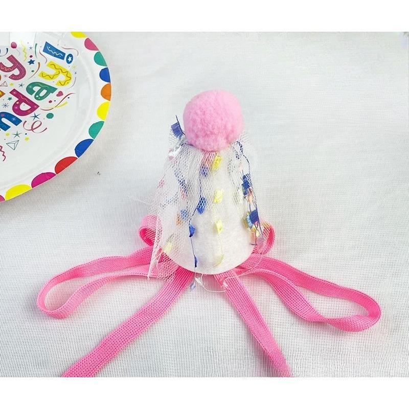 Cat and Dog Birthday Party with Lace Hats, Neckties Set, Cat and Dog Coats, Water Towels, Pet Accessories