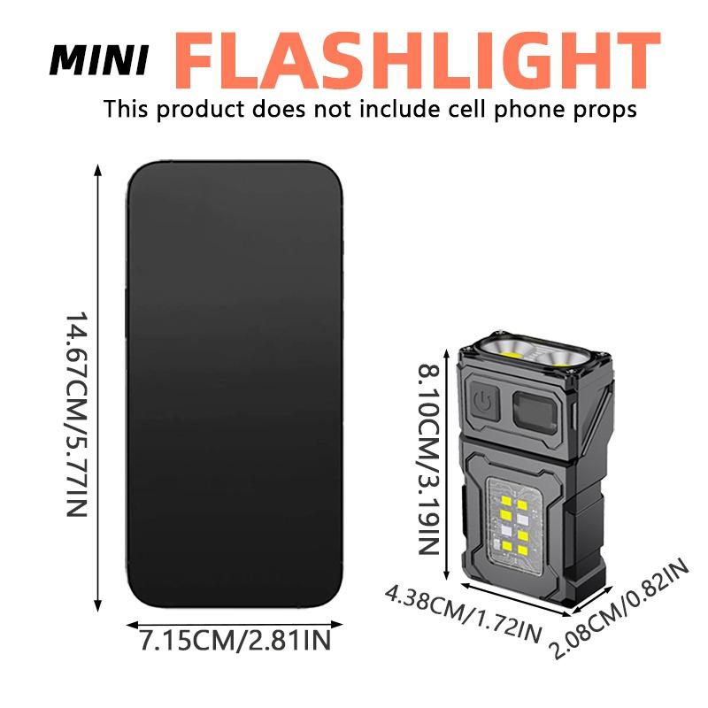 Rotating Ultra Bright Mini LED Flashlight Rechargeable Portable COB Work Light Illumination Suitable for Outdoor Camping Power Outage