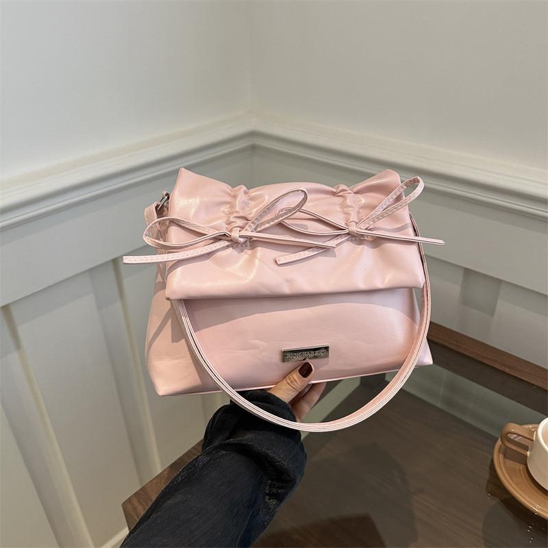 Stylish Feminine Tote Bag With Large Capacity Butterfly Bow In White Pink Silver Black