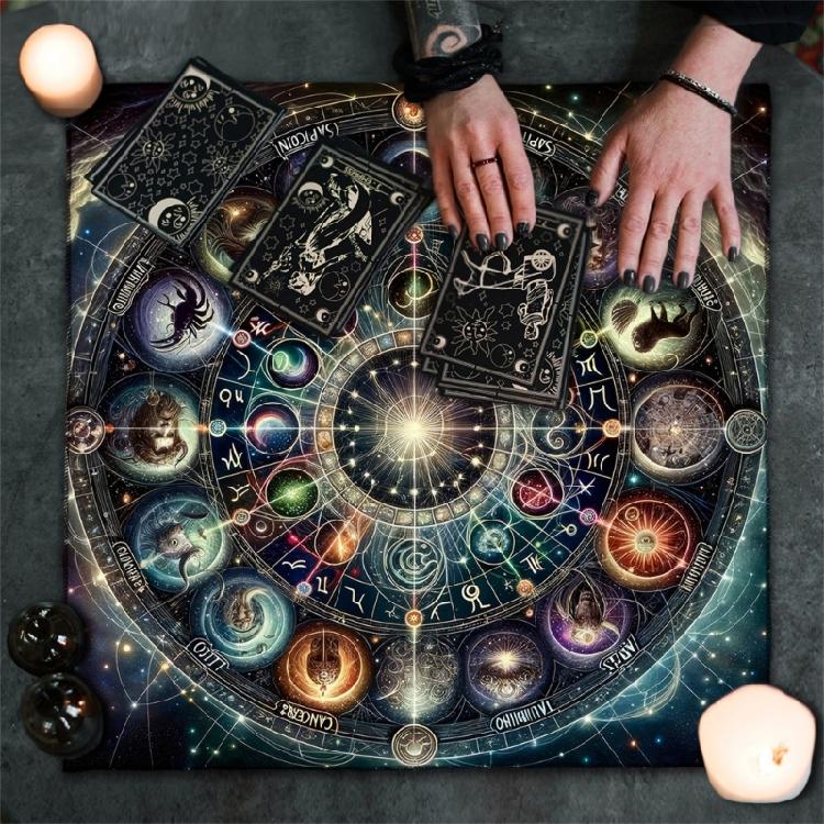 Premiums Velvets Tarots Tablecloth Multiple Size Mystical Fade Resistant Washable Board Game Accessory