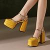 Women's high-heeled sandals spring and summer new sexy European and American style waterproof table thick heel large size Roman sandals