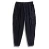 Plus Size Black Casual Trousers Summer Ice Silk Trousers Men's Lightweight Loose Fit Large Pockets Cuffed Legs Sports Long Trousers
