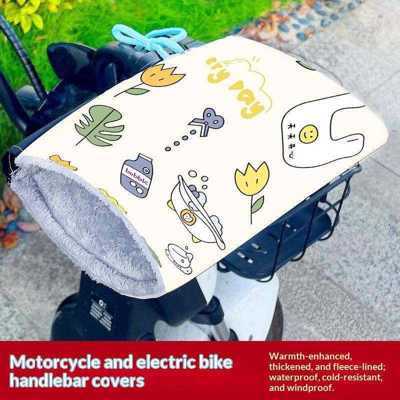 2 stk. Efterår Vinter Tegneserie Elektrisk Køretøj Varme Handsker Håndvarmer Varme Vanter Løbehjul Motorcykel Styrhandsker Håndbeskyttere