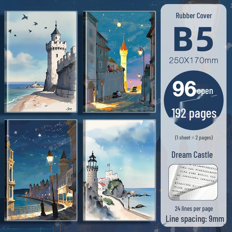 Verdickte Gummiabdeckung Hochwertiges Notizbuch für Studenten - Frisches, schlichtes Design