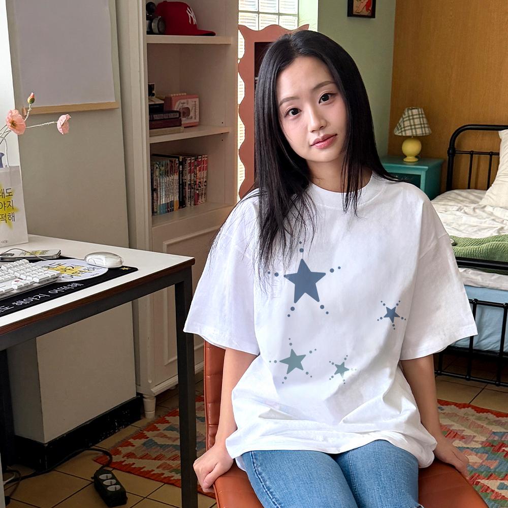 Wideusseom Vintage Blue Star T-Shirt