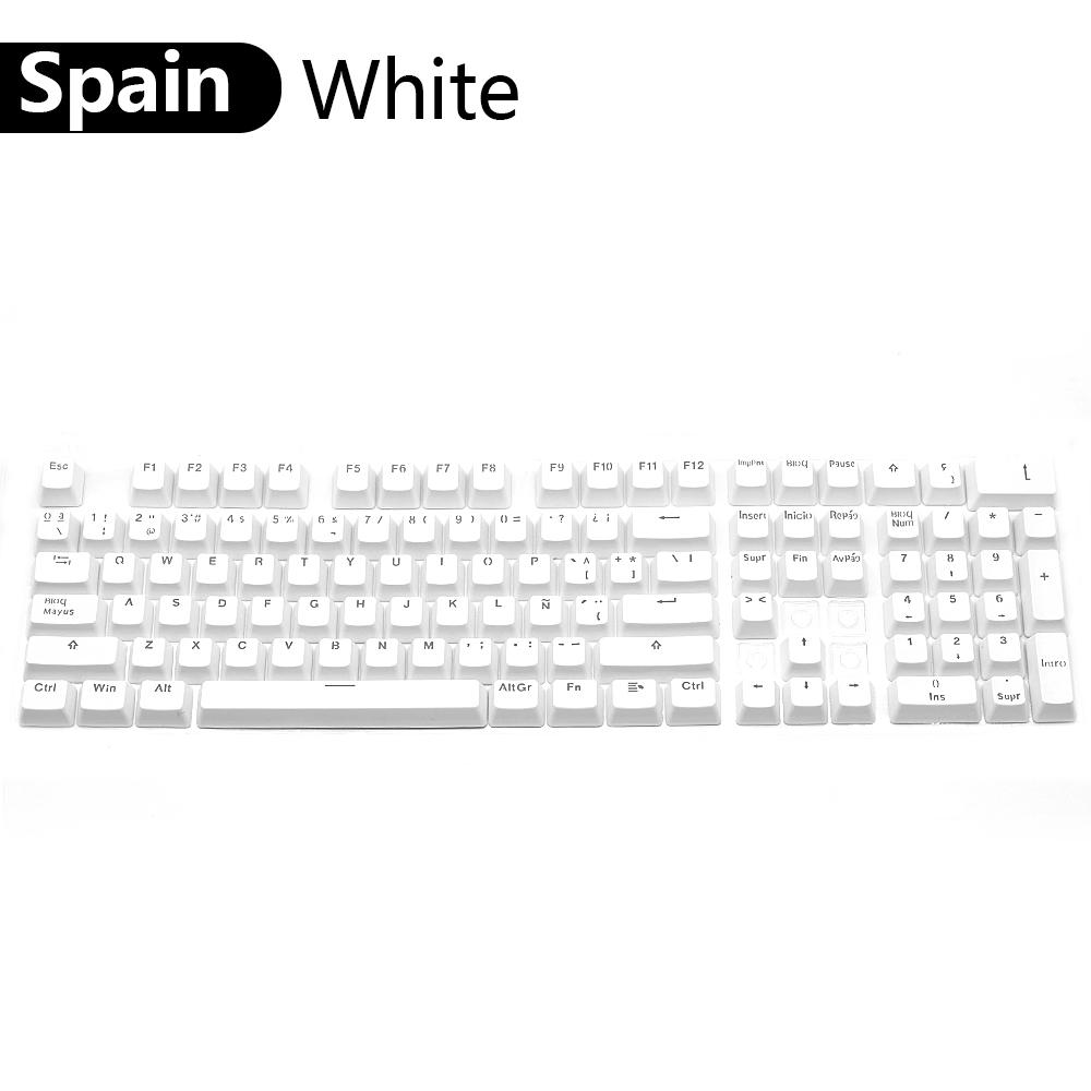 104 Pcs Universal Mechanical Keyboard Keycaps ABS OEM Height Backlit Portuguese Arabic Spanish French German For  Gaming Office
