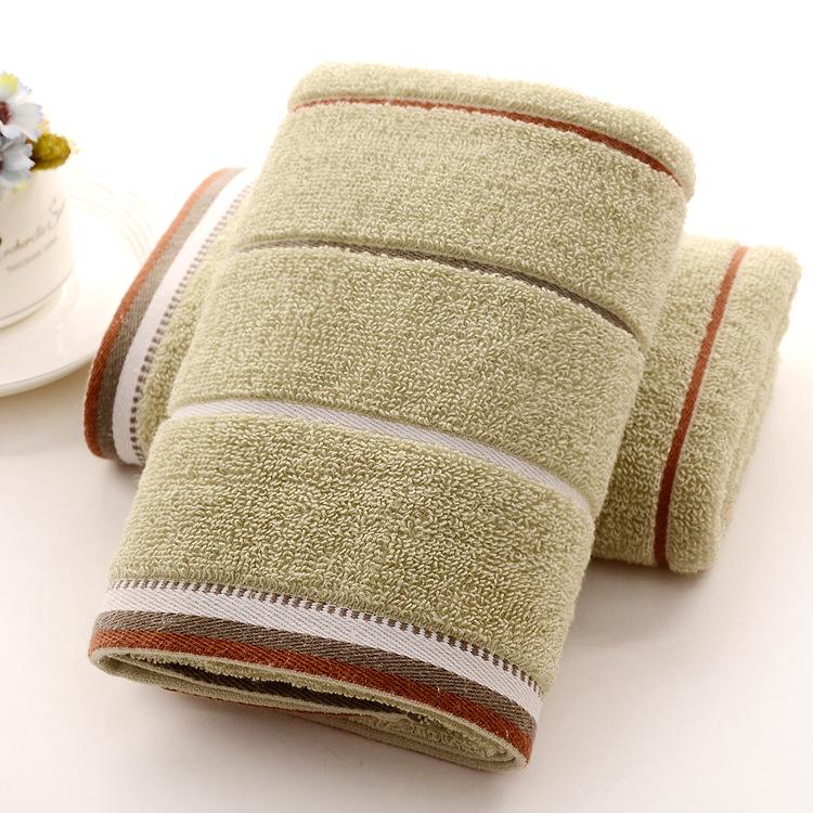 

Pure cotton three bars face towel enlarged and thickened sports customized gift face towel jacquard 34*75 зелёный