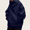 Men's Fashion Solid Color Long Sleeved Hooded Pullover With Pockets Casual Adult Sweatshirt Top