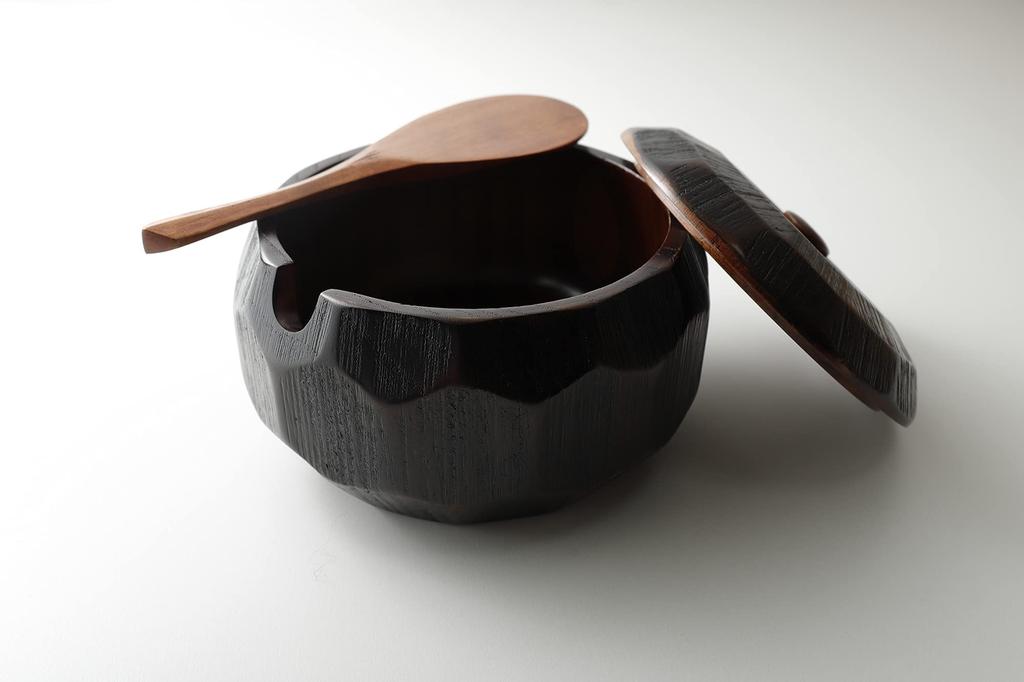Osaka Choseido Ohitsu Wooden Hollow Meshibitsu with Rice For 1 Approximately 1 Cup Spatula, Person,