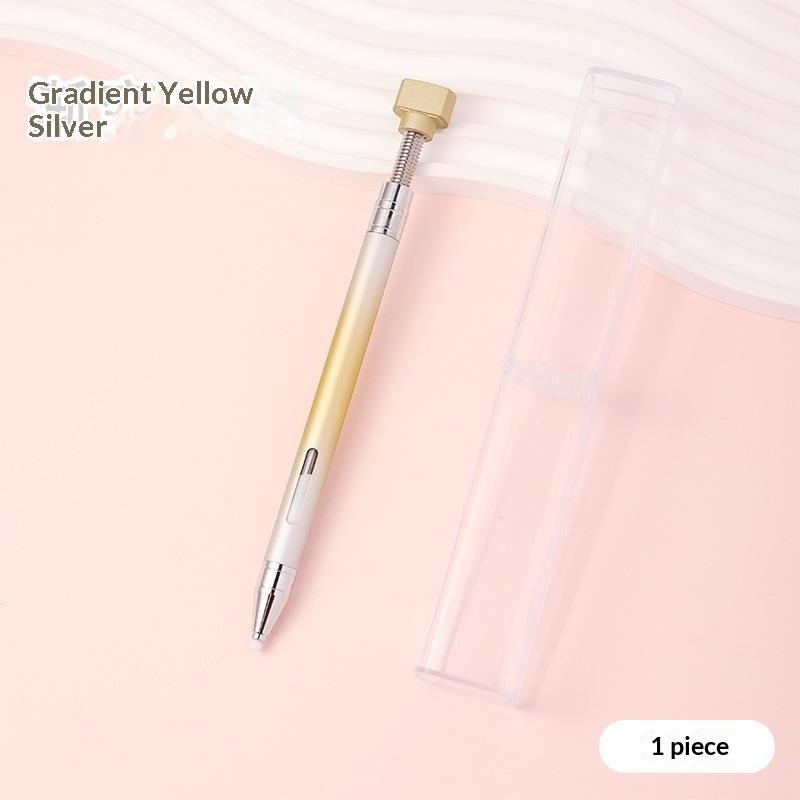 Gradient Point Drill Wax Stick With Self-Adhesive Rotating Nail Art Tool, Portable Dotting Pen For Nail Salon Use Nail Art Pen