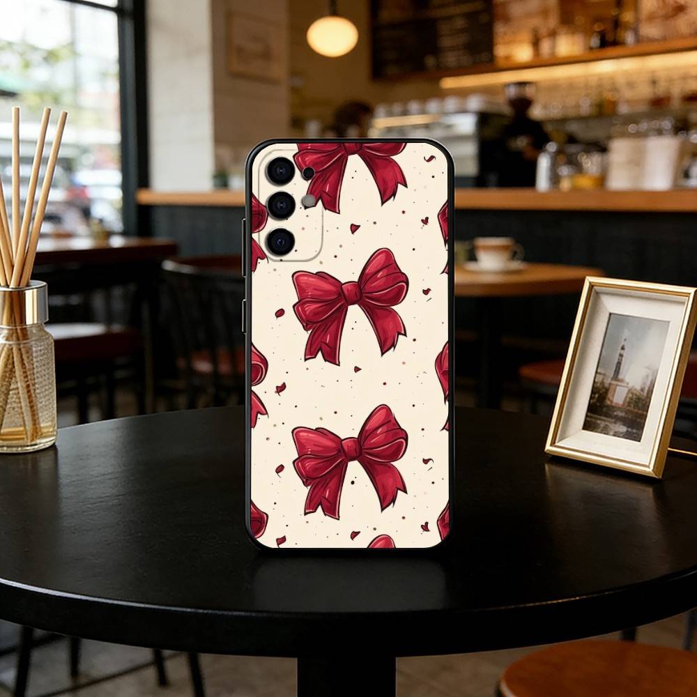 

bowknot Phone Case Black Silicone Soft For Samsung S25,S24,S21,S22,S23,S30,Ultra,S20,Plus,Fe,Lite Samsung S24fe