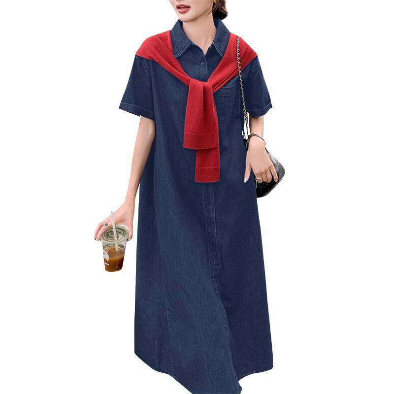 

ZANZEA Женское летнее платье-рубашка с отложным воротником и короткими рукавами